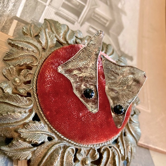 Artisan Made Sterling & Black Onyx Liquid Textured Triangle Pierced Earrings. - Picture 7 of 13